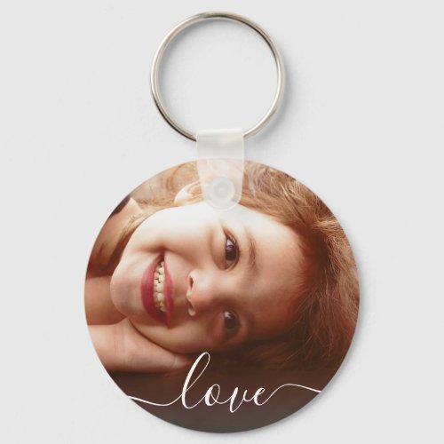 2 Photo Double Sided Round Template Love Metal Keychain