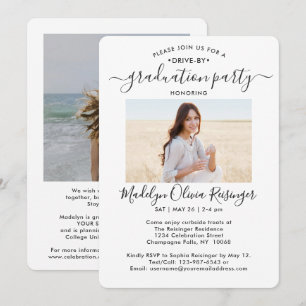 2 Photo Drive-By Graduation Party Car Parade Invitation