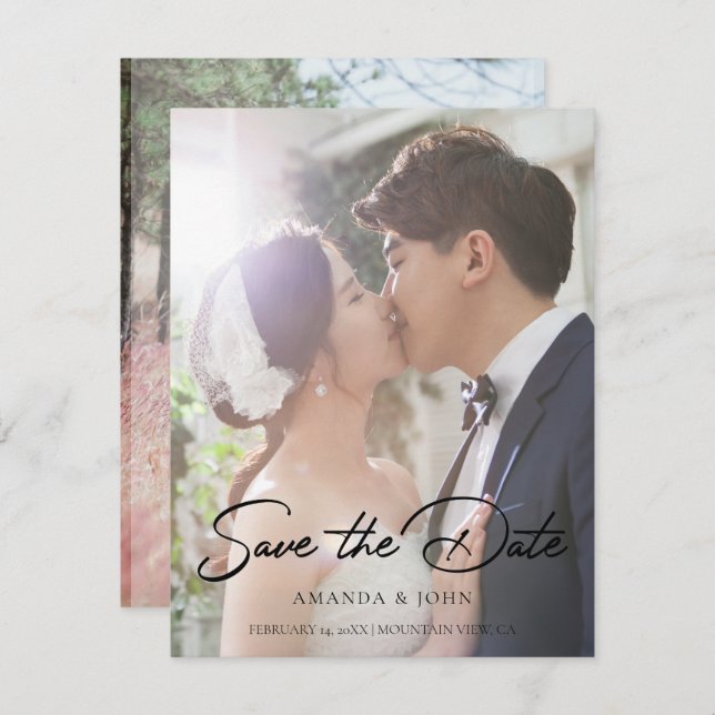 2 Photo Fairytale Save The Date Wedding Invitation (Front/Back)