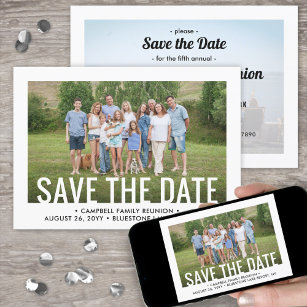 2 Photo Family Reunion Party Gathering BBQ Picnic Save The Date
