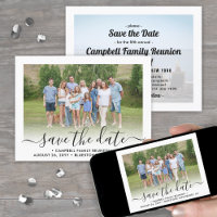 2 Photo Family Reunion Party Modern Elegant Script