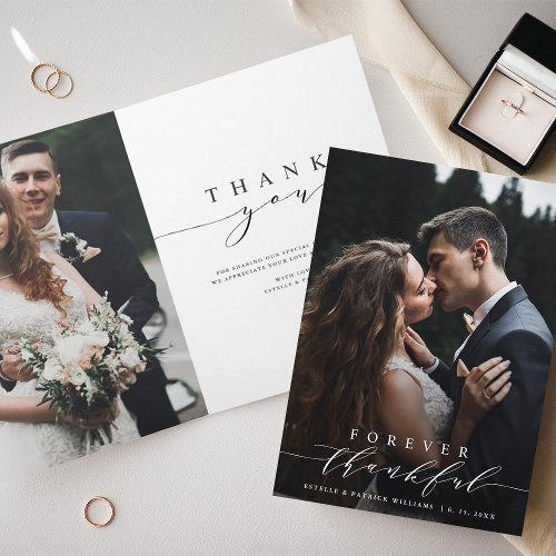 2 Photo Forever Thankful Wedding Thank You Card