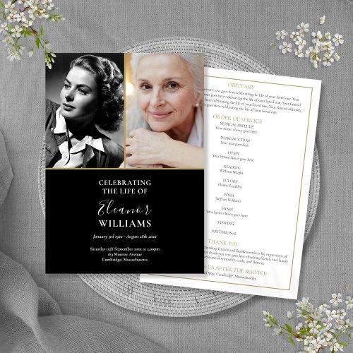 2 Photo Funeral Memorial Order Of Service