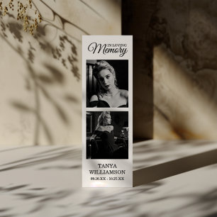 2 Photo Funeral Thank You Bookmark