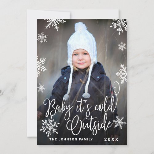 2 PHOTO Funny Christmas Baby Its Covid Outside Holiday Card