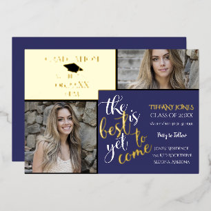2 PHOTO GRADUATION and CHOOSE YOUR COLOR Foil Inv Foil Invitation