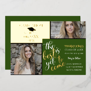 2 PHOTO GRADUATION and CHOOSE YOUR COLOR  Foil Inv Invitation