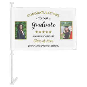 2 Photo Graduation Congratulations Graduate Custom Car Flag