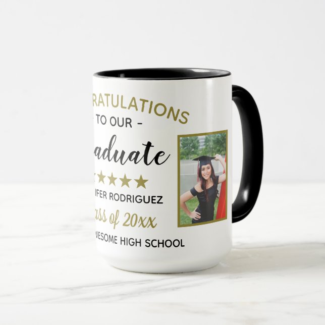 2 Photo Graduation Congratulations Graduate Custom Mug (Front Right)