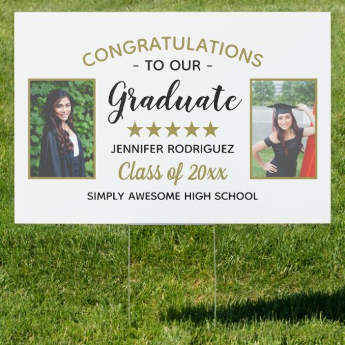 2 Photo Graduation Congratulations Graduate Custom Sign