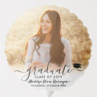 2 Photo Graduation Elegant Black Script Class Year