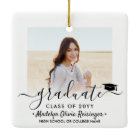 2 Photo Graduation Elegant Black Script Class Year