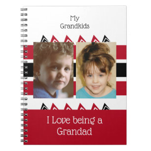 2 photo grandkids red black notebook