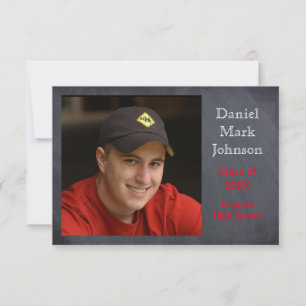 2 Photo Gray Background - 3x5 Grad Announcement