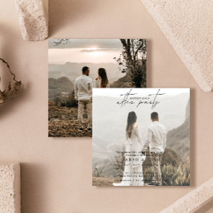 2 Photo Happily Ever After Party Wedding Reception Announcement