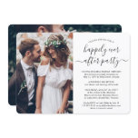 2 Photo Happily Ever After Party Wedding Reception Invitation 2 Photo Happily Ever After Party Wedding Reception Invitation
