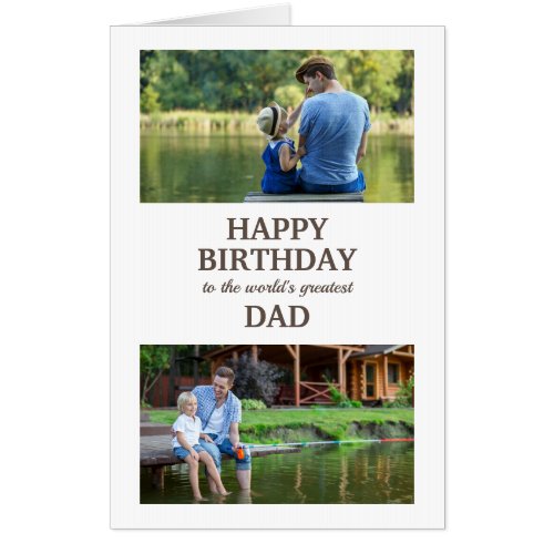 2 Photo Happy Birthday Dad Father Card