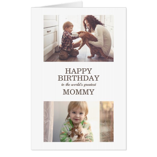 2 Photo Happy Birthday Mommy Mother Card (Front)