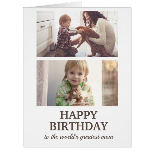 2 Photo Happy Birthday World's Greatest Mom (Front)