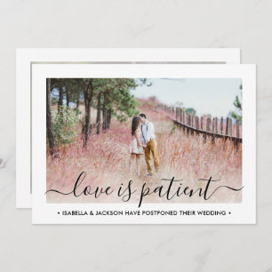 2 Photo Love is Patient Wedding Postponement Save The Date