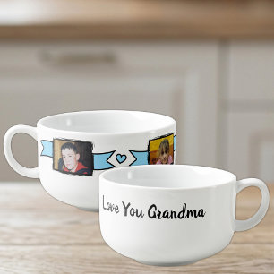 2 photo love you grandma blue soup mug