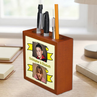 2 photo love you grandma yellow desk organizer