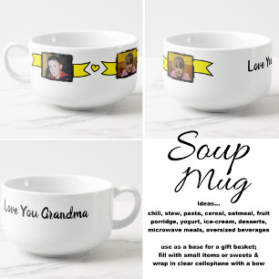 2 photo love you grandma yellow soup mug