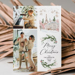 2 Photo Merry Christmas Elegant Winter Paris Scene Holiday Card<br><div class="desc">Share your warmest wishes with this personalized 2 photo Holiday card. Featuring a cozy winter scene with mistletoe & greenery, it’s the perfect way to showcase your favorite family memories. **Notes: Top Image - Horizontal Photo preferred & for Bottom Image - Vertical Photo Preferred (Use Crop tool to adjust Photo...</div>