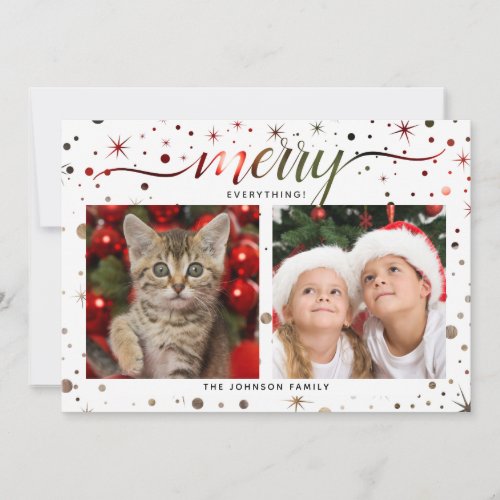 2_Photo MERRY Everything Color Matching Typography Holiday Card