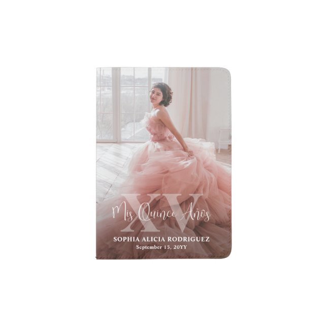 2 Photo Mis XV Años Quinceañera 15th Birthday Trip Passport Holder (Front)