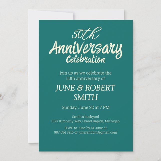 2 photo Modern 50th wedding anniversary invitation (Front)