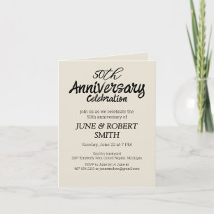2 photo Modern 50th wedding anniversary invitation