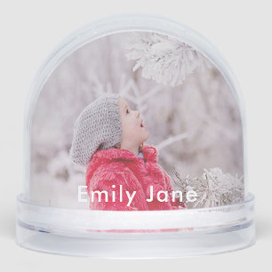 2 Photo Modern Christmas Holiday  Snow Globe