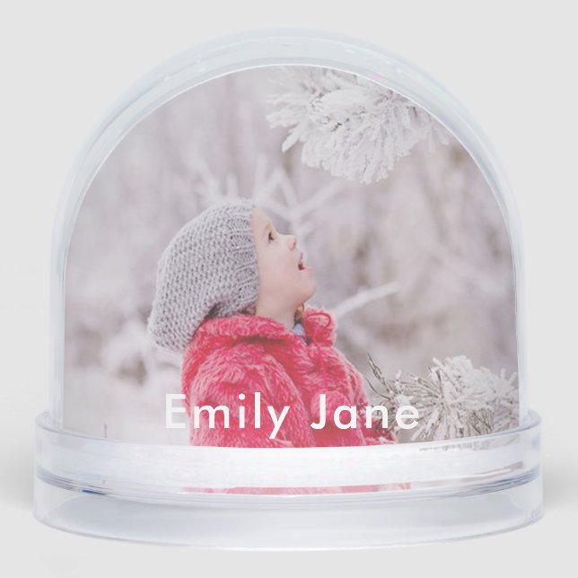2 Photo Modern Christmas Holiday  Snow Globe (Front)