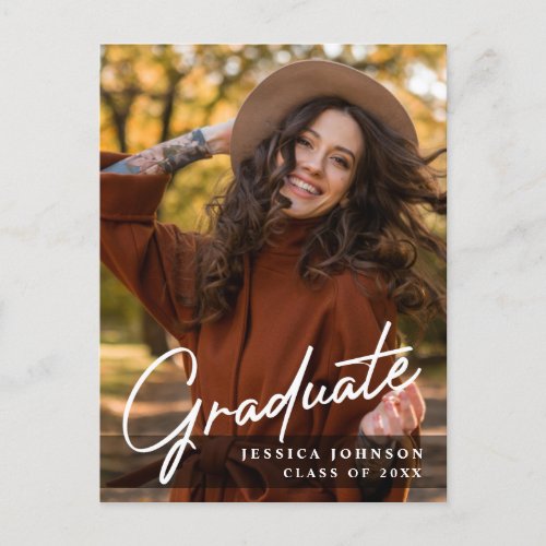 2 PHOTO Modern Elegant Graduation Party Invitation Postcard