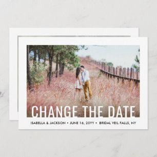 2 Photo Modern Minimalist Wedding Postponement Save The Date
