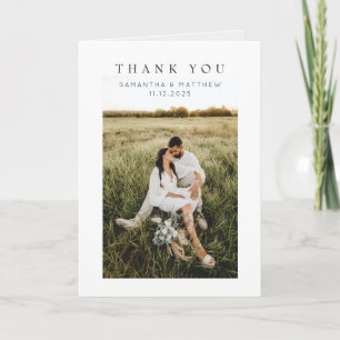 2-Photo Modern Rustic Engagement Folded Thank You Card