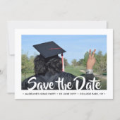 2 Photo Modern Script Graduation Save the Date Invitation (Front)