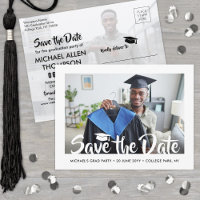 2 Photo Modern Script Graduation Save the Date