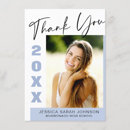 2 PHOTO Modern Simple Minimalist Graduation  Thank You Card - Modern Simple Minimalist Graduation PHOTO Thank You Card.
For further customization, please click the "Customize" link and use our  tool to design this template. 
If you need help or matching items, please contact me.