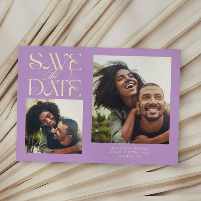 2 Photo Mystical Modern Typography Wisteria Save The Date (Creator Uploaded)