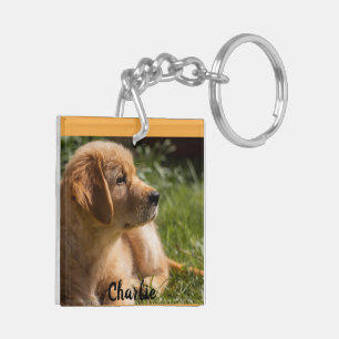 2 Photo of Dog with Personalize Name Gift Keychain