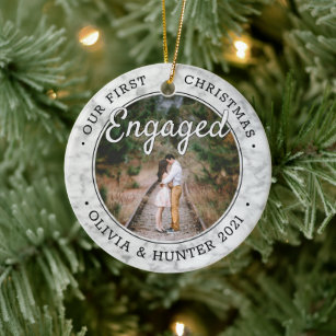 Details about   Our First Christmas Engaged with Date Christmas Ornament 