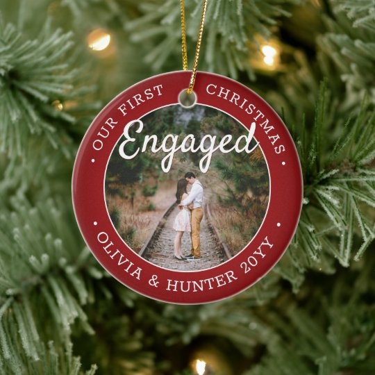 first christmas engaged ornament