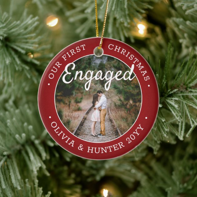 wedding engagement christmas ornament