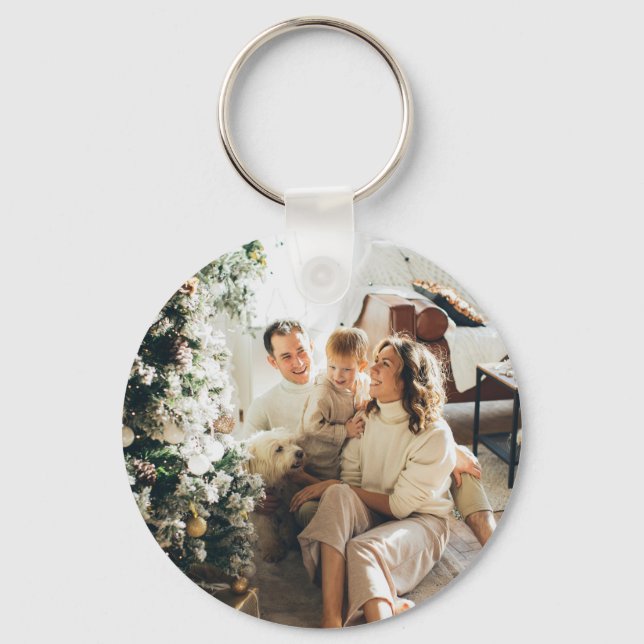2 Photo Personalized Double Sided Keychain (Front)