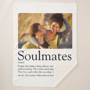 2 Photo Personalized Soulmates Definition Sherpa Blanket
