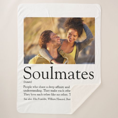 2 Photo Personalized Soulmates Definition Sherpa Blanket