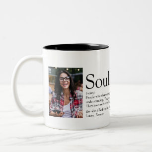 2 Photo Personalized Soulmates Definition Two-Tone Two-Tone Coffee Mug
