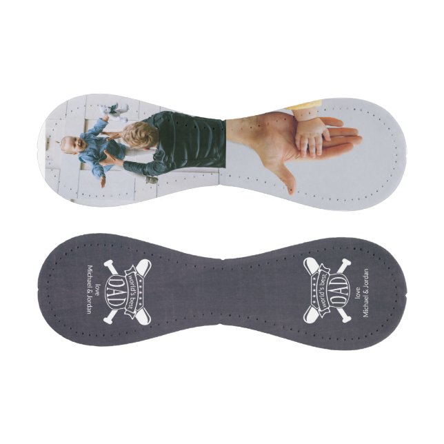 2 Photo Personalized World's Best Dad Chalkboard Baseball (Panels)